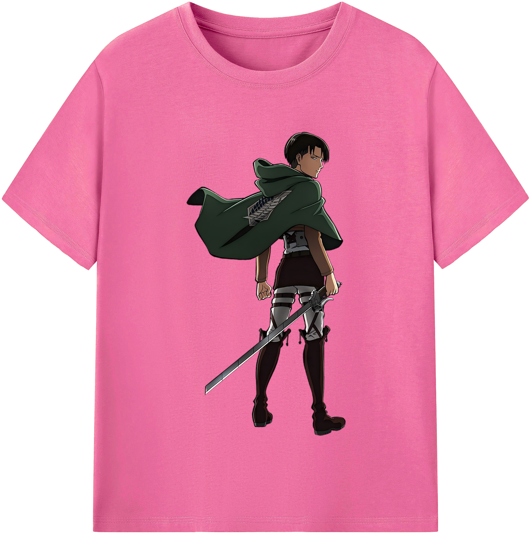 （画像用） 進撃の巨人 リヴァイ·アッカーマン Attack on Titan Levi Ackerman レディースカジュアルプリントTシャツ（綿100％）